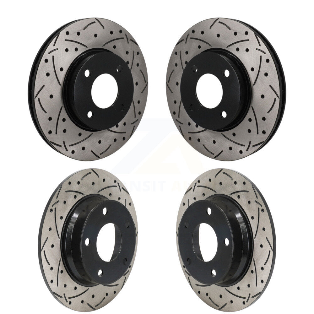Front Rear Drilled Slot Brake Rotor Kit For 2024 Nissan Sentra SV SR with Disc rear brakes KD-100840