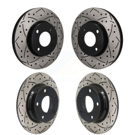Front Rear Drilled Slot Brake Rotor Kit For 2024 Nissan Sentra SV SR with Disc rear brakes KD-100840