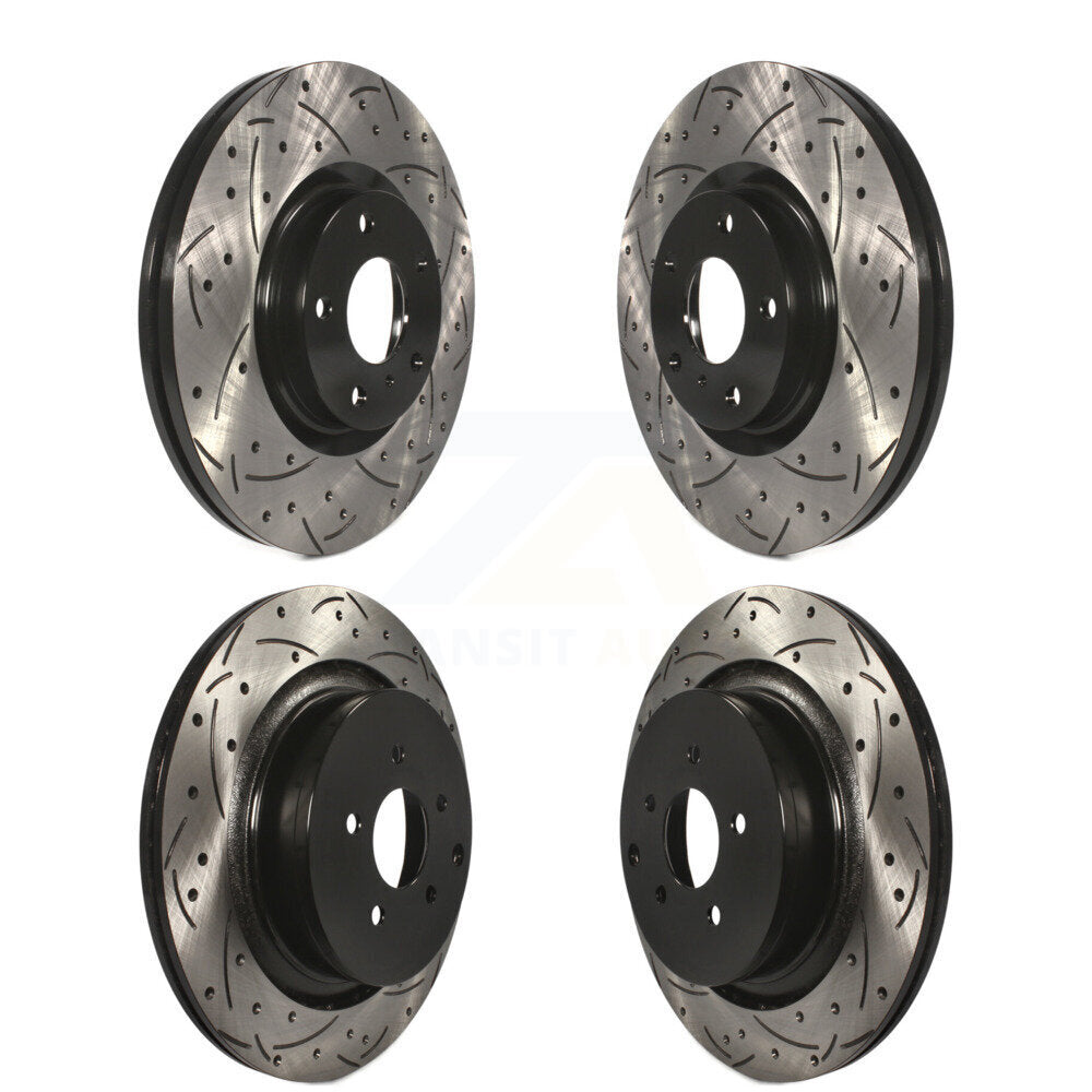 Front Rear Coated Drill Slot Disc Brake Rotors Kit For INFINITI M37 QX70 Q70 Q70L M56 M35h KD-100846