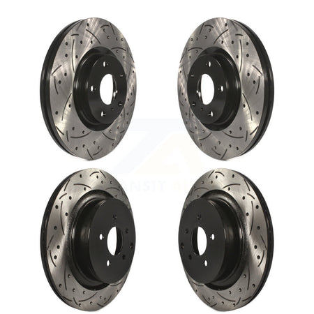 Front Rear Coated Drill Slot Disc Brake Rotors Kit For INFINITI M37 QX70 Q70 Q70L M56 M35h KD-100846