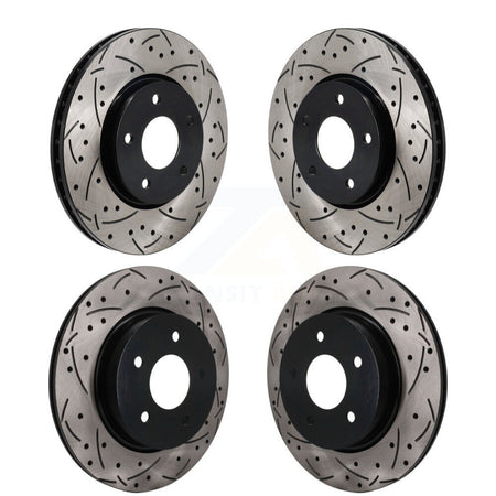 Front Rear Coated Drilled Slotted Disc Brake Rotors Kit For Nissan Rogue KD-100850
