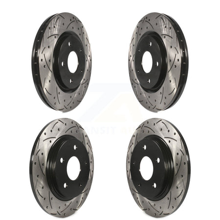 Front Rear Coated Drilled Slotted Disc Brake Rotors Kit For Volkswagen Routan KD-100853