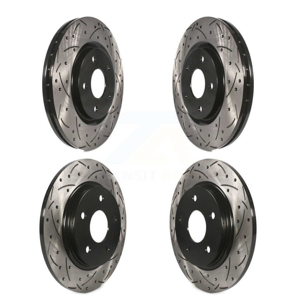 Front Rear Coated Drilled Slotted Disc Brake Rotors Kit For Volkswagen Routan KD-100853