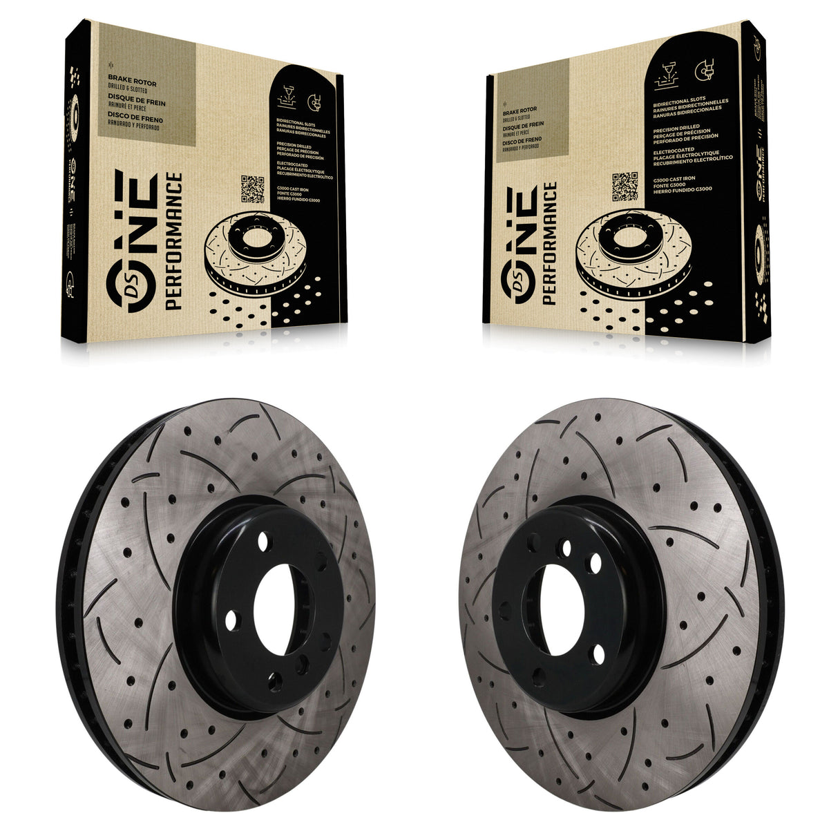 Front Drill Slot Brake Rotors Kit For BMW 550i xDrive 650i Gran Coupe 535i GT 740Li 528i 7 KD-100855