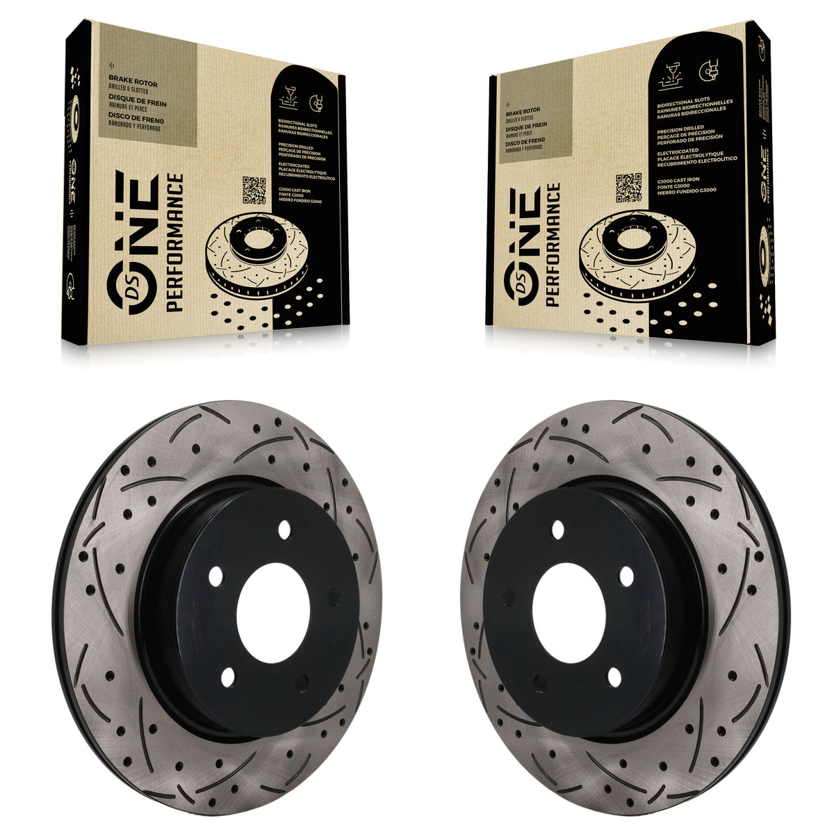 Rear Coated Drilled Slotted Disc Brake Rotors Pair For Nissan Rogue Qashqai Sport LEAF KD-100861