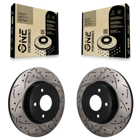 Rear Coated Drilled Slotted Disc Brake Rotors Pair For INFINITI QX50 QX55 KD-100866