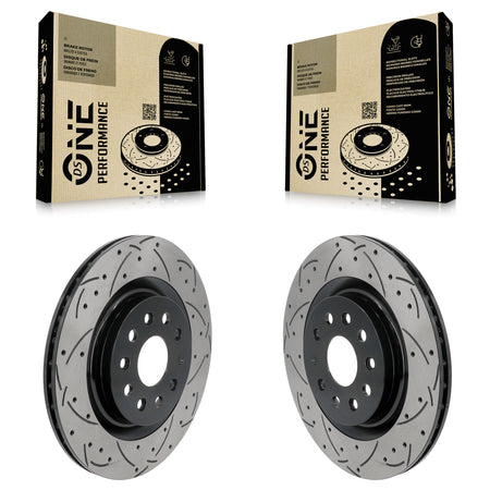 Rear Drilled Slot Disc Brake Rotors Pair For Jeep Grand Cherokee L With Vented KD-100876