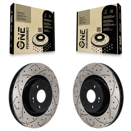 Rear Drill Slot Brake Rotors Pair For 2024-2026 Genesis G70 With 340mm Diameter Rotor KD-100878