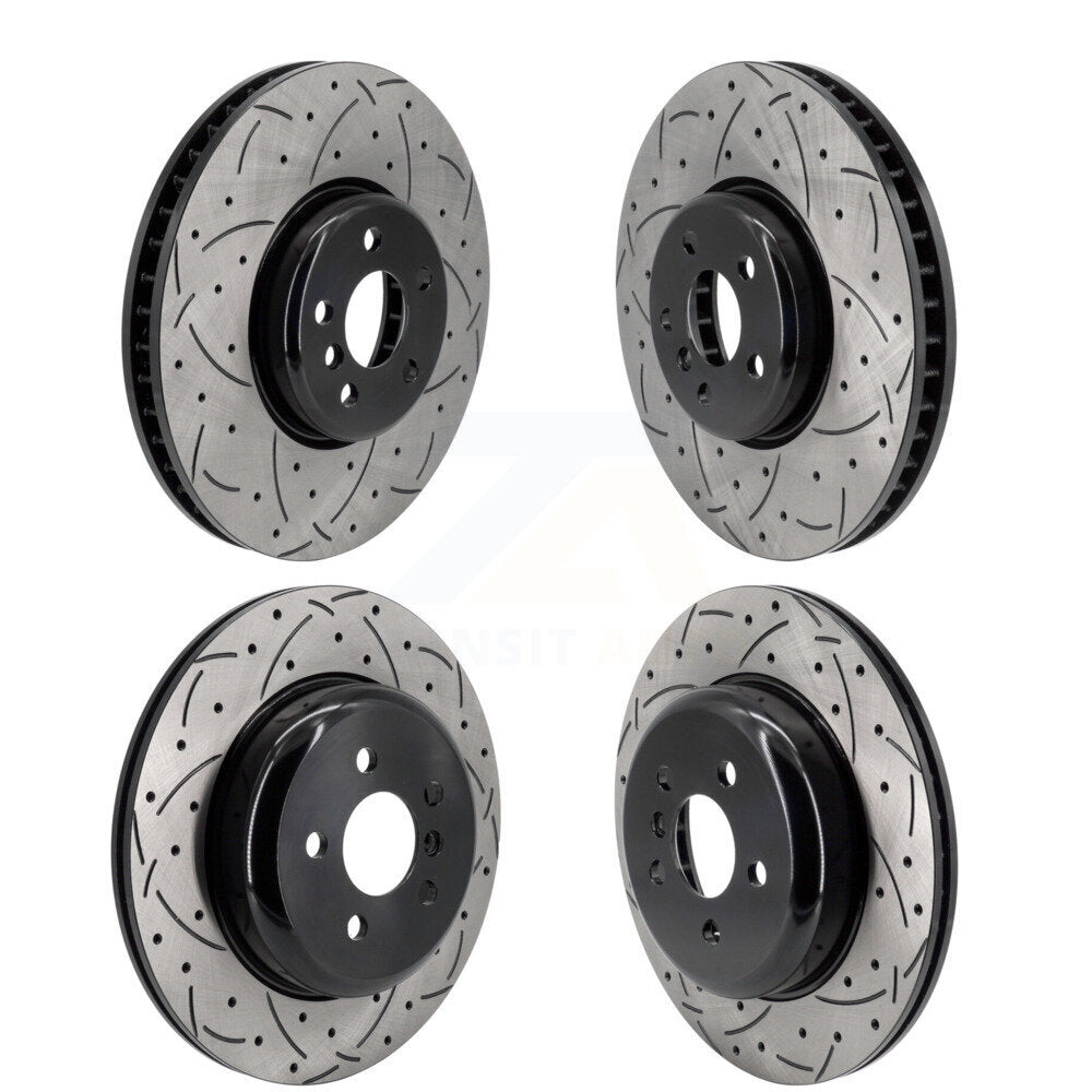 Front Rear Coated Drilled Slotted Disc Brake Rotors Hub Assembly Kit For Toyota GR Supra KD-100899