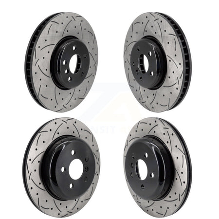 Front Rear Coated Drilled Slotted Disc Brake Rotors Hub Assembly Kit For Toyota GR Supra KD-100899