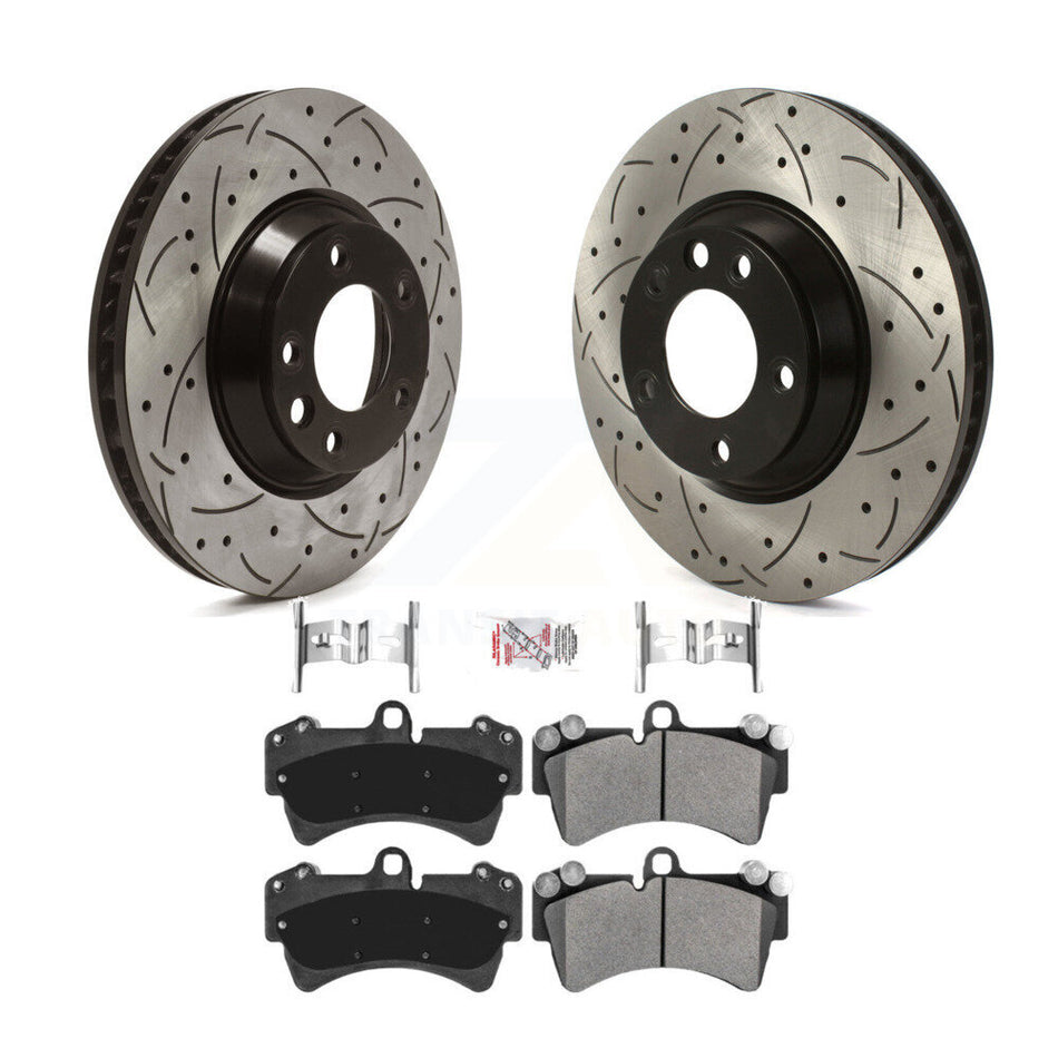 Front Drill Slot Brake Rotor Semi-Metallic Pad Kit For Audi Q7 Porsche Cayenne Volkswagen KDA-100002