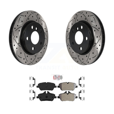 Front Coated Drilled Slotted Disc Brake Rotors And Semi-Metallic Pads Kit For Mini Cooper KDA-100053