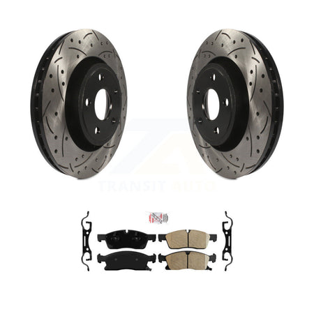 Front Drilled Slot Brake Rotor & Ceramic Pad Kit For Jeep Grand Cherokee Dodge Durango WK KDA-100064