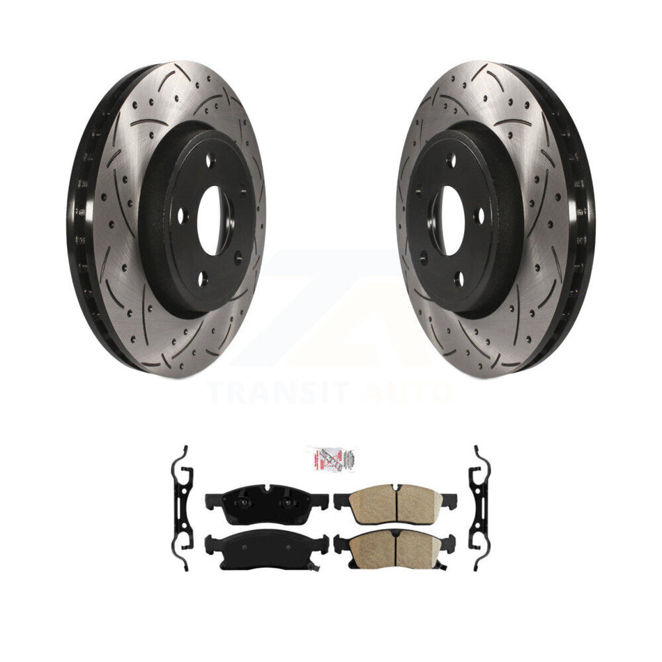 Front Drilled Slot Disc Brake Rotor Ceramic Pad Kit For Jeep Grand Cherokee Dodge Durango KDA-100068