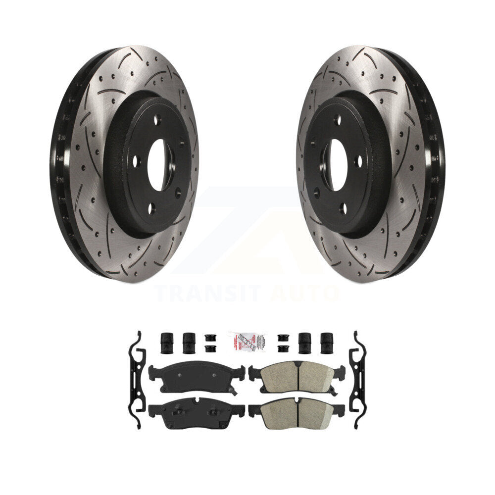 Front Drilled Slot Disc Brake Rotor Ceramic Pad Kit For Jeep Grand Cherokee Dodge Durango KDA-100069