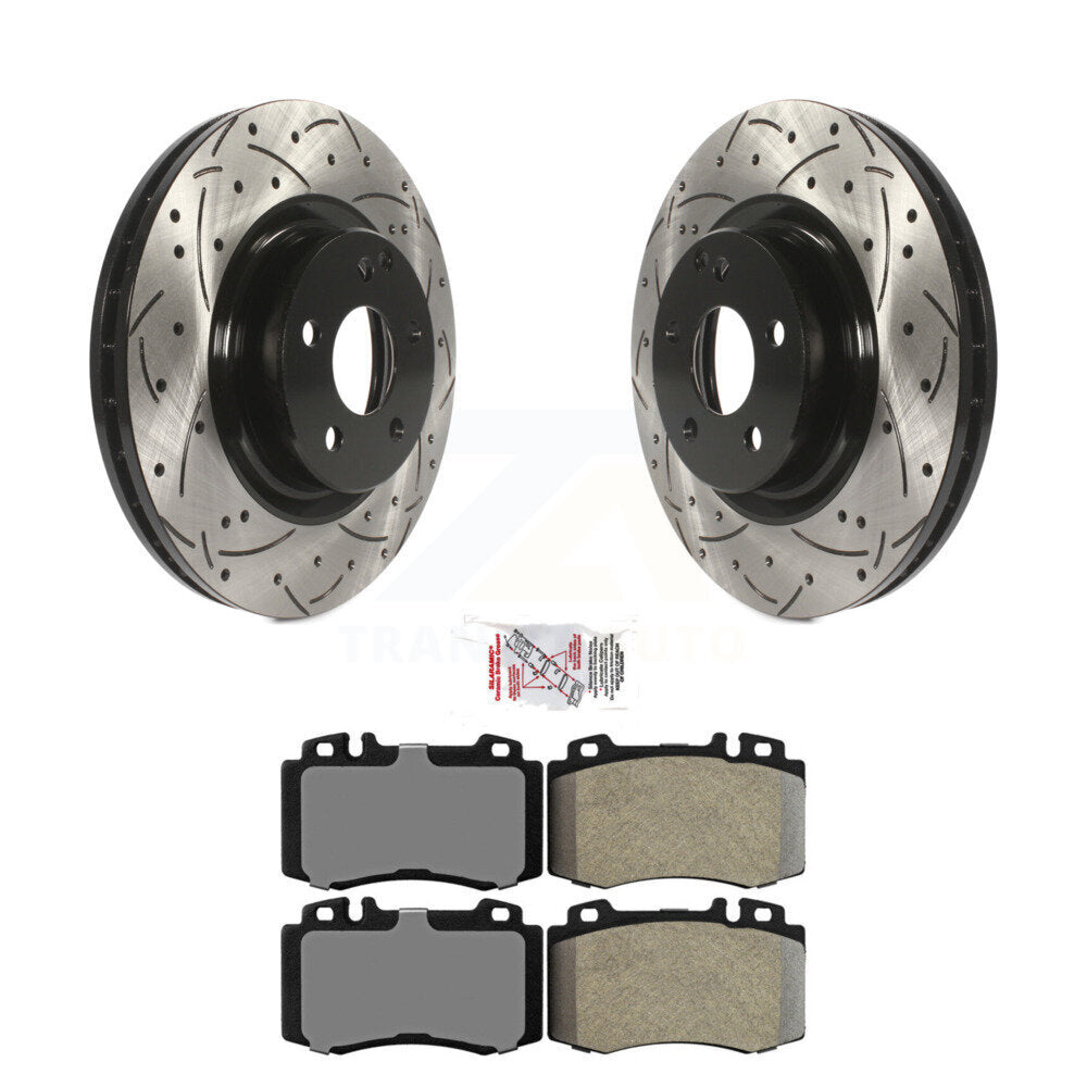 Front Drilled Slot Brake Rotor & Semi-Metallic Pad Kit For Mercedes-Benz E350 SL550 SL500 KDA-100081