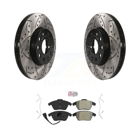 Front Drill Slot Brake Rotors Semi-Metallic Pad Kit For Volkswagen Jetta Golf Beetle Audi KDA-100089