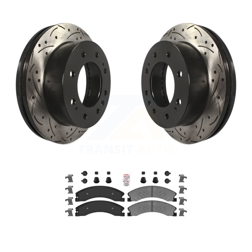 Front Drill Slot Brake Rotors Semi-Metallic Pad Kit For GMC Chevrolet Sierra 2500 HD 3500 KDA-100103