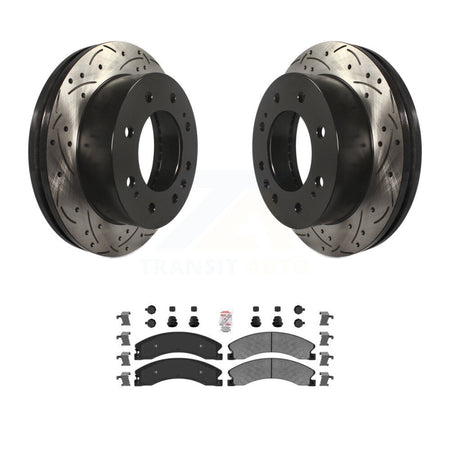 Front Drill Slot Brake Rotors Semi-Metallic Pad Kit For GMC Chevrolet Sierra 2500 HD 3500 KDA-100103