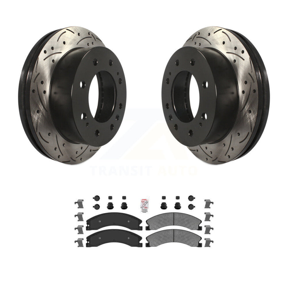 Front Drill Slot Brake Rotors Semi-Metallic Pad Kit For GMC Chevrolet Sierra 2500 HD 3500 KDA-100103