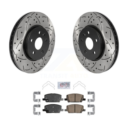 Front Coated Drill Slot Disc Brake Rotors Ceramic Pad Kit For Buick Encore Chevrolet Trax KDA-100127