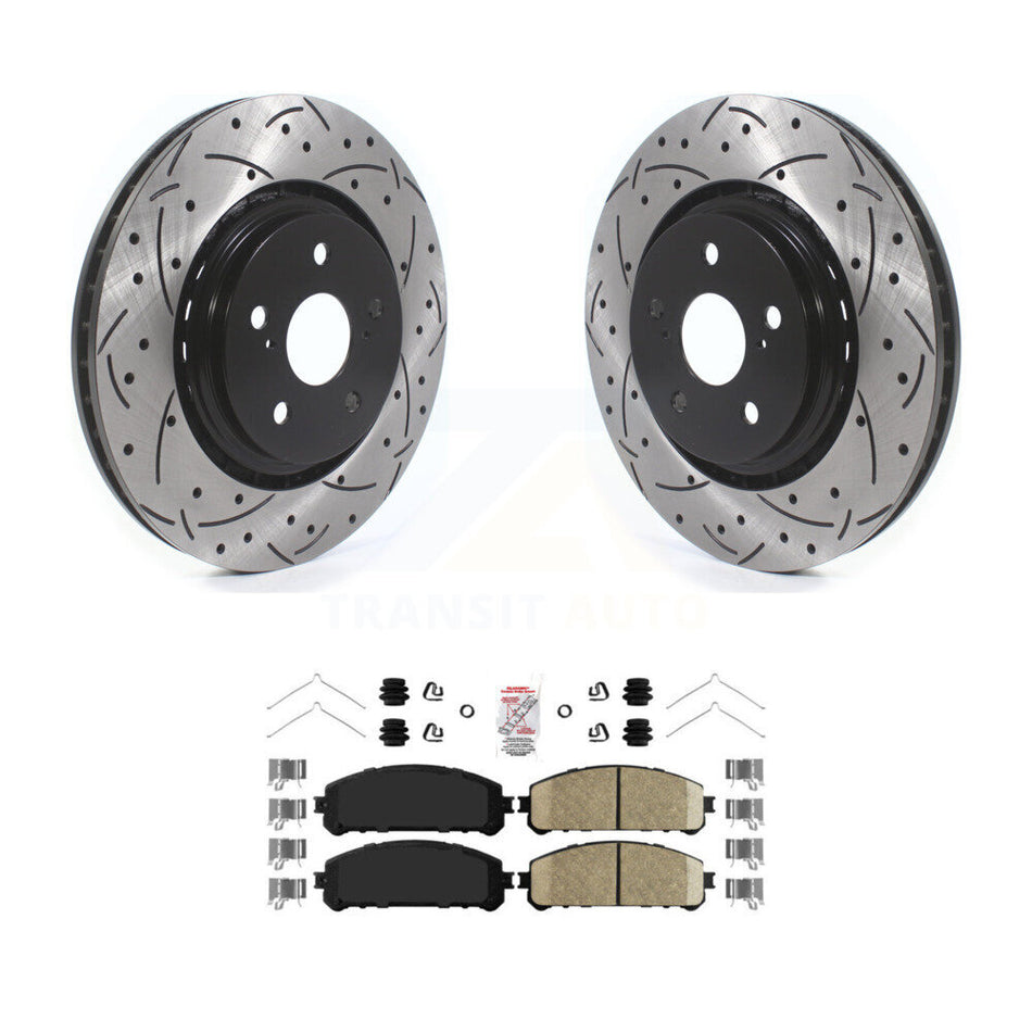 Front Drilled Slot Brake Rotor Ceramic Pad Kit For Lexus RX350 Toyota Camry RX450h NX350h KDA-100132