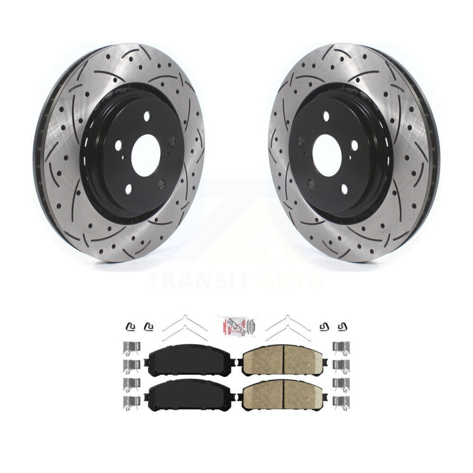 Front Drilled Slot Brake Rotor Ceramic Pad Kit For Lexus RX350 Toyota Camry RX450h NX350h KDA-100133