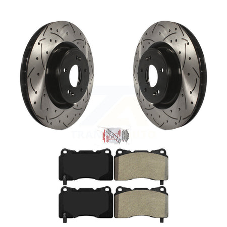 Front Coated Drill Slot Disc Brake Rotors Semi-Metallic Pad Kit For Hyundai Genesis Coupe KDA-100135