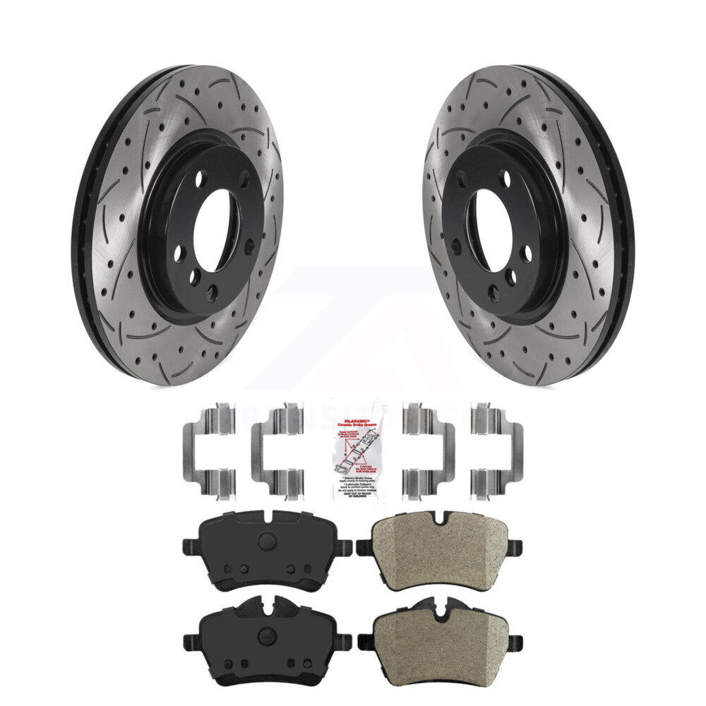 Front Drilled Slot Brake Rotor & Semi-Metallic Pad Kit For Mini Cooper Countryman Paceman KDA-100176