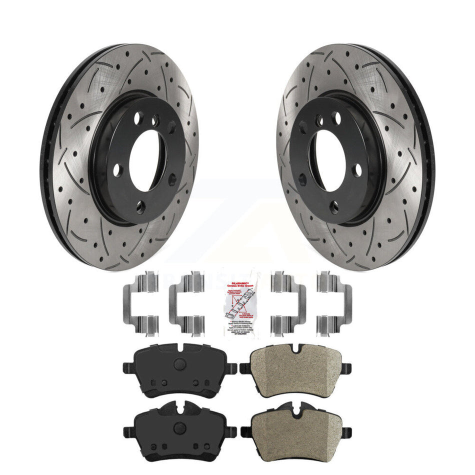 Front Drilled Slot Brake Rotor & Semi-Metallic Pad Kit For Mini Cooper Countryman Paceman KDA-100177