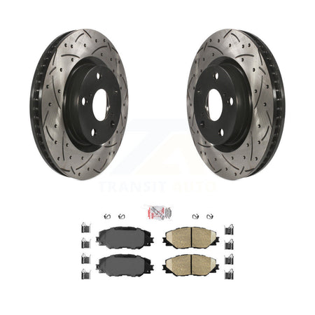 Front Drill Slot Brake Rotor Ceramic Pad Kit For Toyota RAV4 Matrix Pontiac Vibe Scion iM KDA-100181