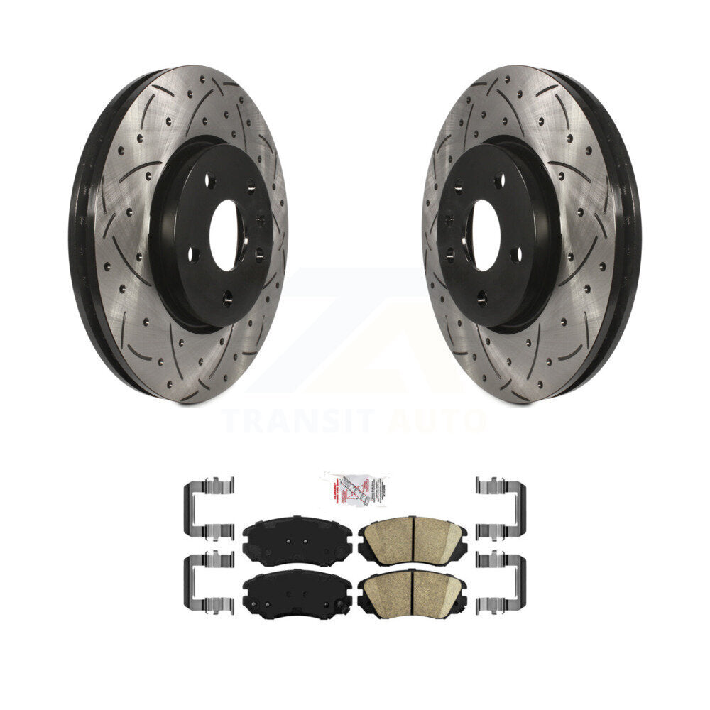 Front Drill Slot Disc Brake Rotor Ceramic Pad Kit For Chevrolet Equinox GMC Terrain Buick KDA-100186