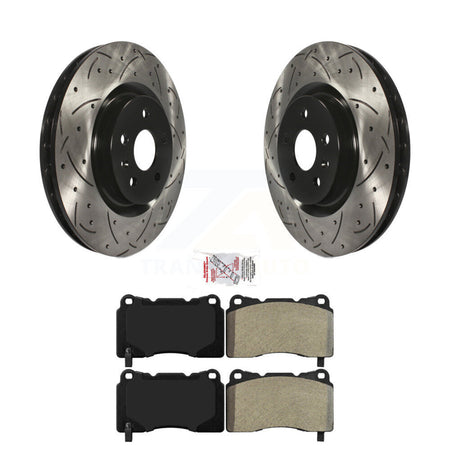 Front Coated Drill Slot Disc Brake Rotor Semi-Metallic Pad Kit For Pontiac G8 Buick Regal KDA-100194