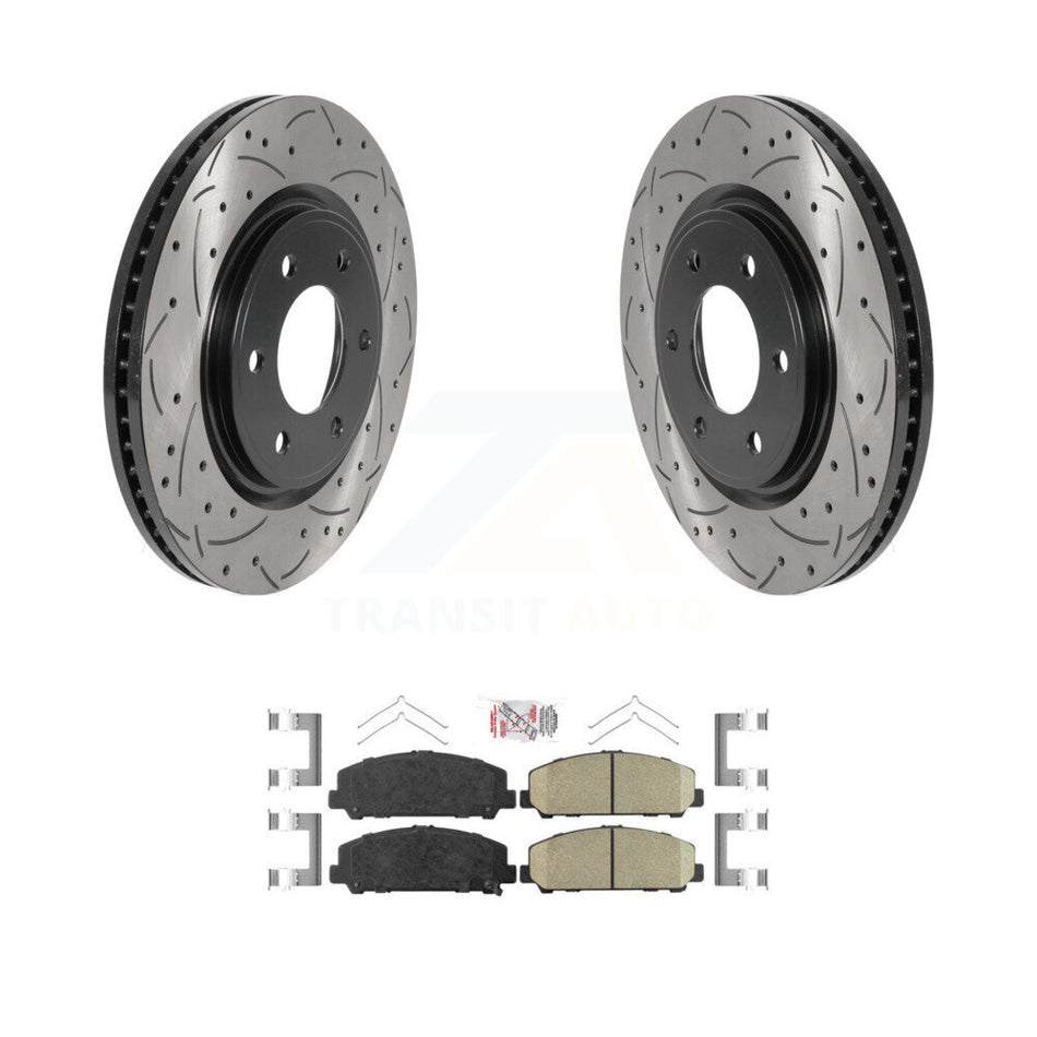 Front Drilled Slot Brake Rotor Ceramic Pad Kit For Nissan TITAN INFINITI Armada QX80 QX56 KDA-100202