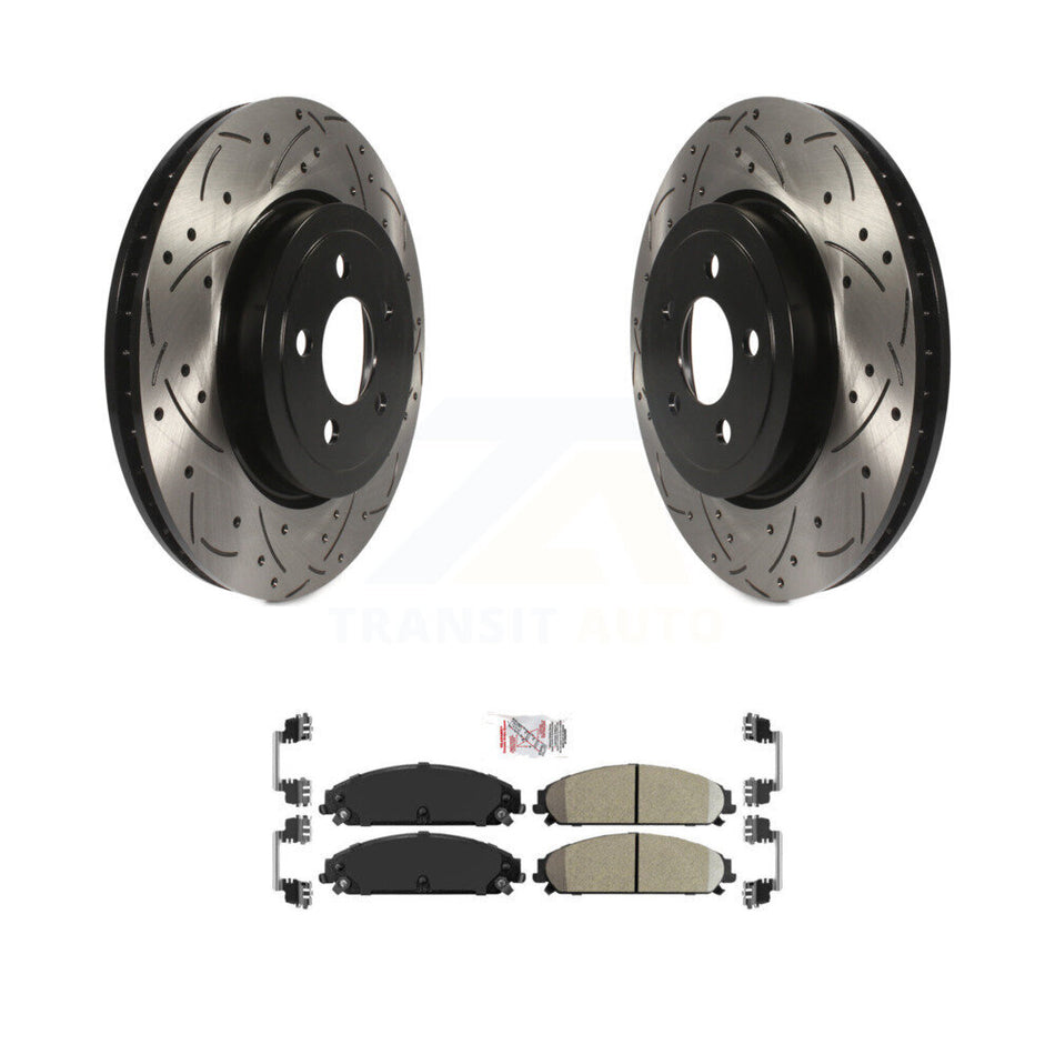 Front Drilled Slot Brake Rotors Ceramic Pad Kit For Dodge Chrysler 300 Charger Challenger KDA-100253