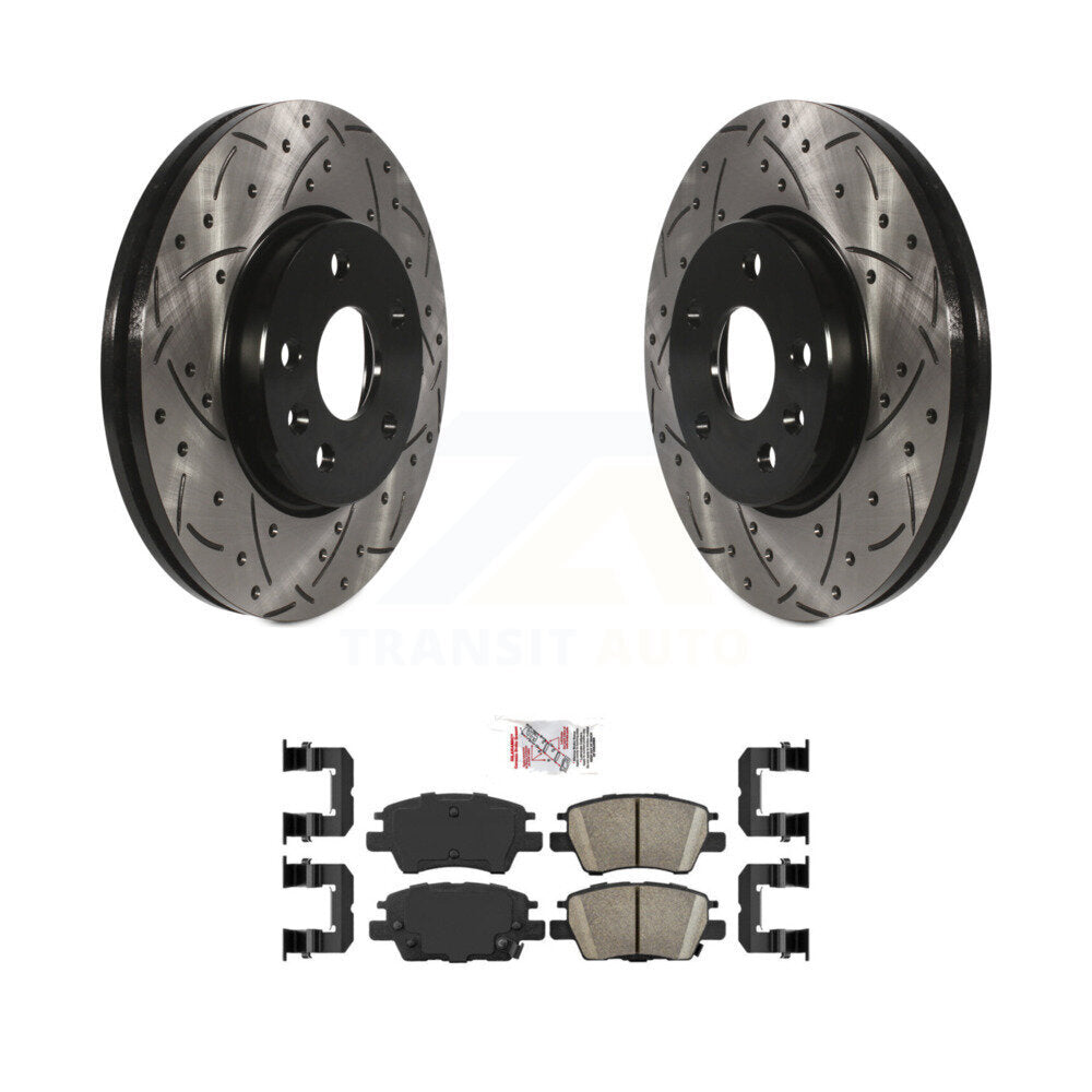 Front Drilled Slot Disc Brake Rotors Ceramic Pad Kit For Chevrolet Cruze Bolt EV EUV Volt KDA-100268