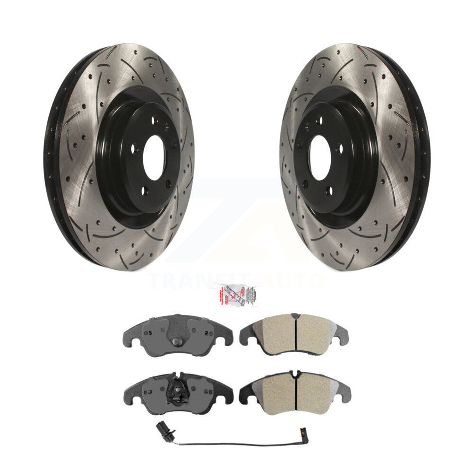 Front Drill Slot Brake Rotors Semi-Metallic Pad Kit For Audi Q5 A4 Quattro S4 S5 A6 A7 A5 KDA-100270