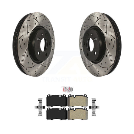Front Coated Drilled Slotted Disc Brake Rotors And Semi-Metallic Pads Kit For Audi Q5 KDA-100272