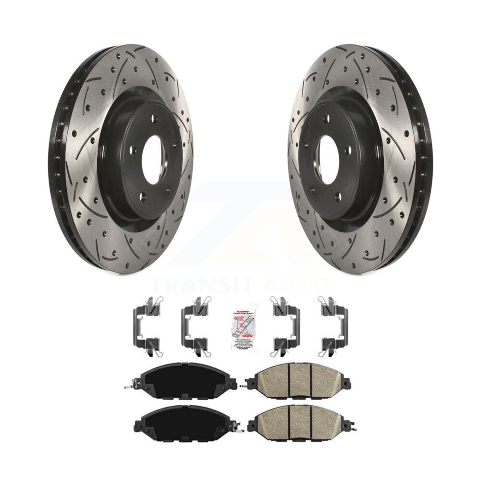 Front Drilled Slot Brake Rotor Ceramic Pad Kit For Nissan Murano Pathfinder INFINITI QX60 KDA-100299