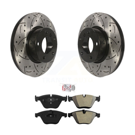 Front Drill Slot Disc Brake Rotor Semi-Metallic Pad Kit For BMW 328i xDrive 323i X1 328xi KDA-100327