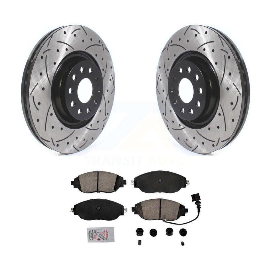 Front Drill Slot Disc Brake Rotor Ceramic Pad Kit For Volkswagen Jetta Audi S3 A3 Quattro KDA-100341
