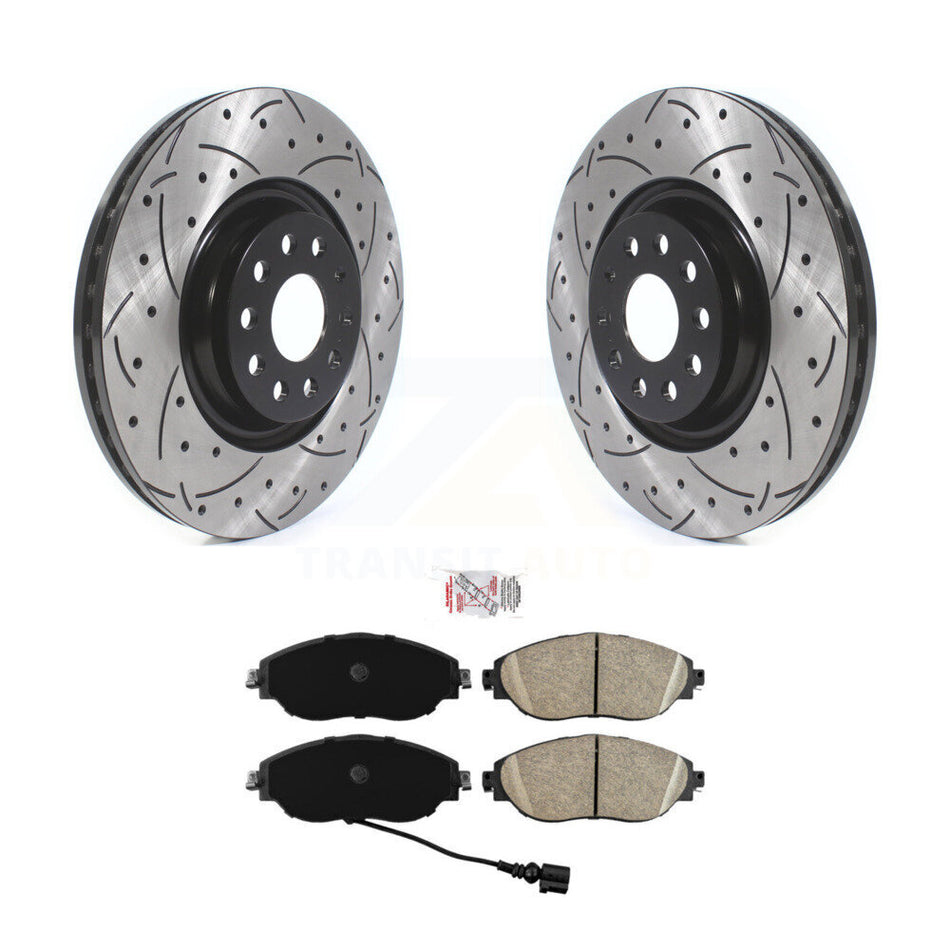 Front Drilled Slot Brake Rotor Ceramic Pad Kit For Volkswagen Jetta Golf R GTI Audi S3 A3 KDA-100342