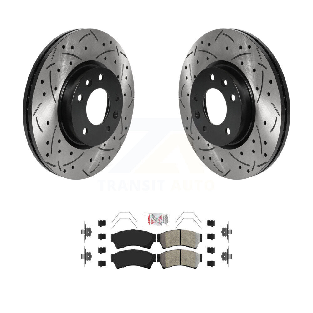Front Drilled Slot Brake Rotors Semi-Metallic Pad Kit For Ford Fusion Mazda 6 Lincoln MKZ KDA-100347