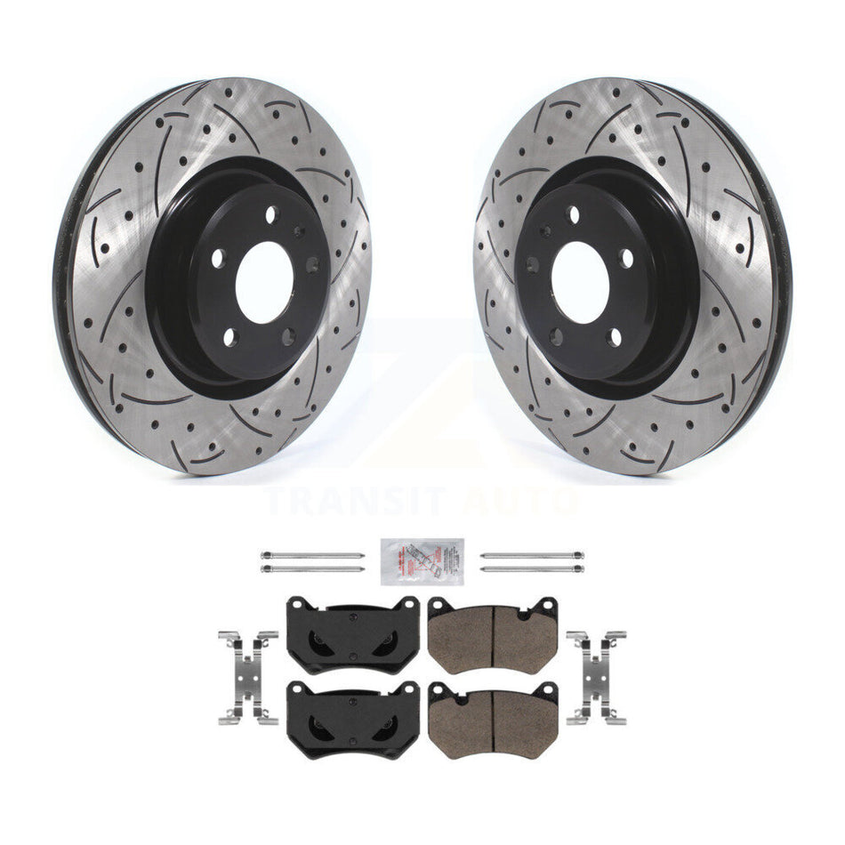 Front Coated Drilled Slotted Disc Brake Rotors And Ceramic Pads Kit For Audi Q5 Sportback KDA-100362