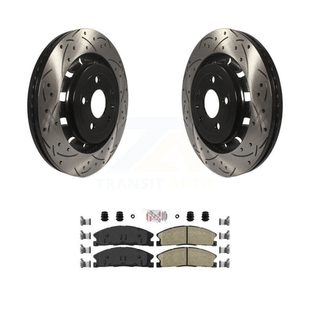 Front Drill Slot Brake Rotor Ceramic Pad Kit For Ford Explorer Flex Taurus Police Utility KDA-100395