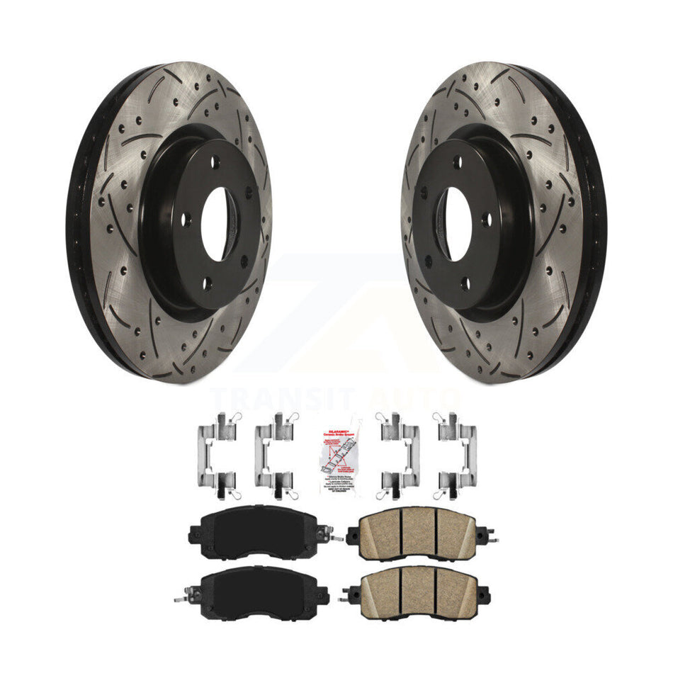 Front Coated Drilled Slotted Disc Brake Rotors And Ceramic Pads Kit For Nissan Altima KDA-100426