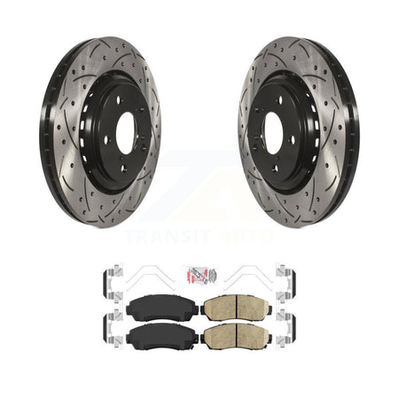 Front Coated Drilled Slotted Disc Brake Rotors Ceramic Pad Kit For Honda Odyssey Passport KDA-100436