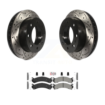 Front Drill Slot Brake Rotors Semi-Metallic Pad Kit For GMC Chevrolet Sierra 2500 HD 3500 KDA-100459