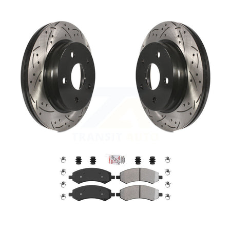 Front Drilled Slot Brake Rotors Semi-Metallic Pad Kit For Ram 1500 Classic Dodge Chrysler KDA-100478