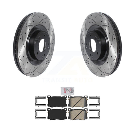 Front Drilled Slot Disc Brake Rotor Ceramic Pad Kit For Hyundai Genesis G80 Kia K900 3.8L KDA-100486